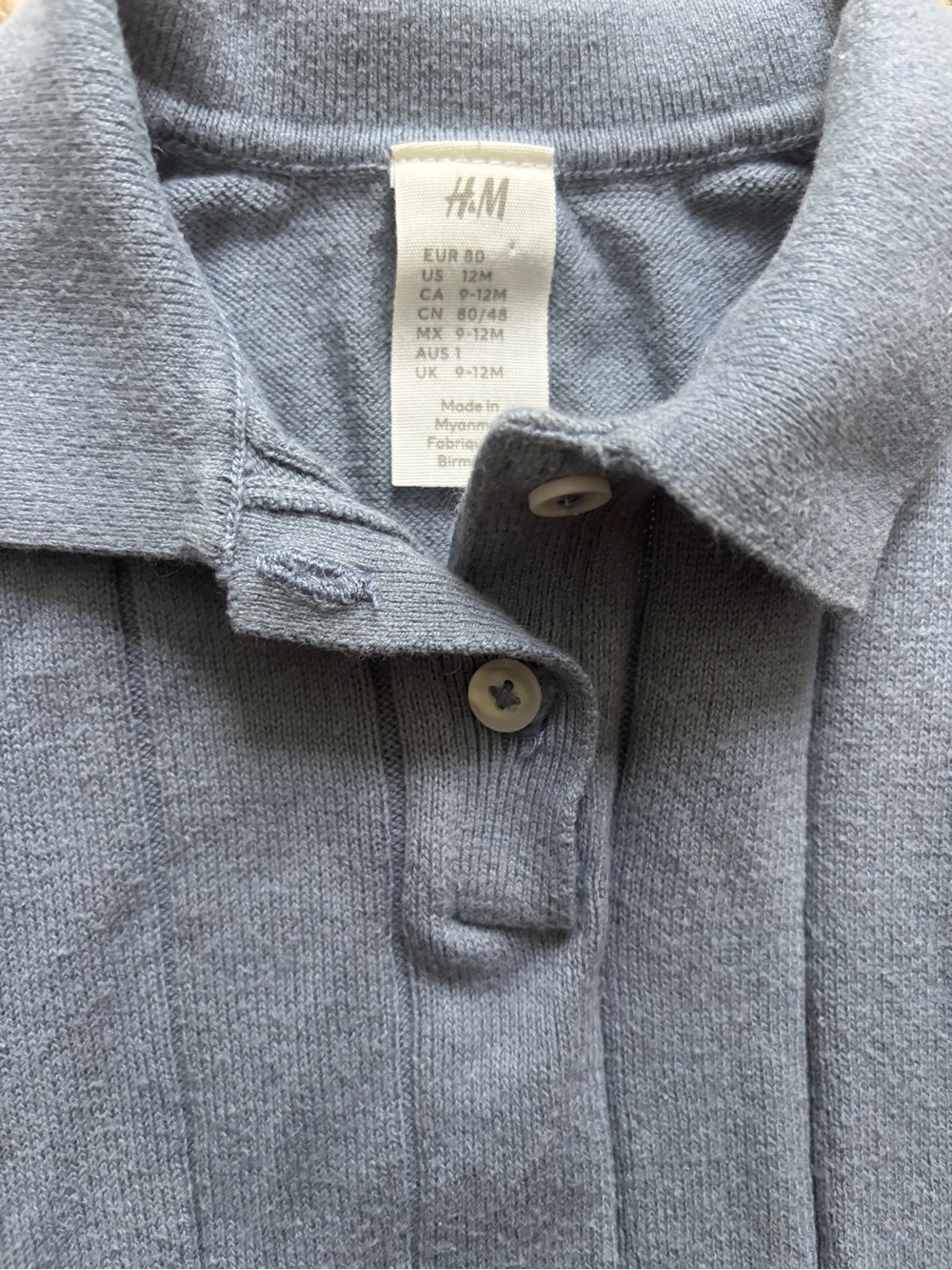 H&M Polo Dusty Blue 12 m